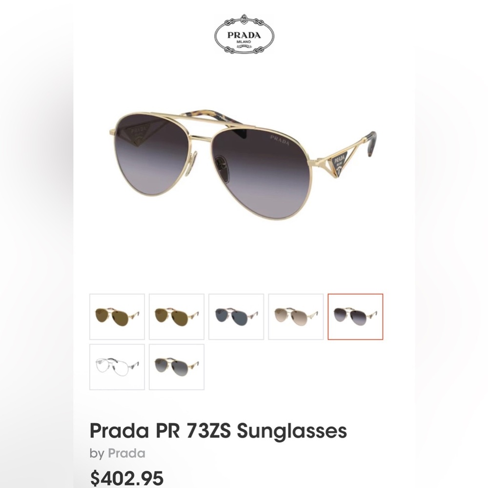 Prada PR 73ZS Aviator Sunglasses